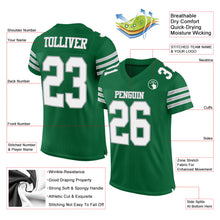 Laden Sie das Bild in den Galerie-Viewer, Custom Kelly Green White-Gray Mesh Authentic Football Jersey
