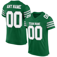 Laden Sie das Bild in den Galerie-Viewer, Custom Kelly Green White-Gray Mesh Authentic Football Jersey
