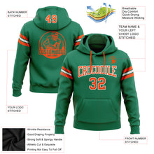 Загрузить изображение в средство просмотра галереи, Custom Stitched Kelly Green Orange-White Football Pullover Sweatshirt Hoodie