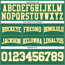 Загрузить изображение в средство просмотра галереи, Custom Stitched Kelly Green White-Gold Football Pullover Sweatshirt Hoodie