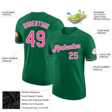 Load image into Gallery viewer, Custom Kelly Green Pink-White Performance T-Shirt