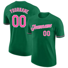 Load image into Gallery viewer, Custom Kelly Green Pink-White Performance T-Shirt

