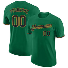 Load image into Gallery viewer, Custom Kelly Green Black-Old Gold Performance T-Shirt