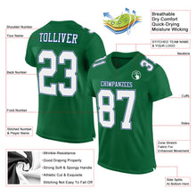 Laden Sie das Bild in den Galerie-Viewer, Custom Kelly Green White Royal-Gray Mesh Authentic Football Jersey