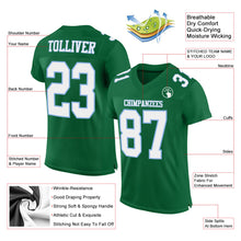 Laden Sie das Bild in den Galerie-Viewer, Custom Kelly Green White-Light Blue Mesh Authentic Football Jersey