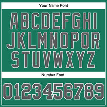 Laden Sie das Bild in den Galerie-Viewer, Custom Kelly Green Steel Gray-White Authentic Throwback Basketball Jersey