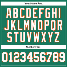 Load image into Gallery viewer, Custom Kelly Green White-Orange Authentic Throwback Basketball Jersey