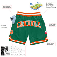 Загрузить изображение в средство просмотра галереи, Custom Kelly Green Orange-White Authentic Throwback Basketball Shorts