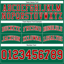 Load image into Gallery viewer, Custom Kelly Green Red-White Authentic Throwback Basketball Shorts