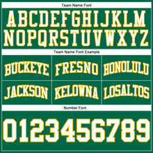 Laden Sie das Bild in den Galerie-Viewer, Custom Kelly Green White-Gold Authentic Throwback Basketball Shorts