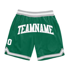 Загрузить изображение в средство просмотра галереи, Custom Kelly Green White-Gray Authentic Throwback Basketball Shorts