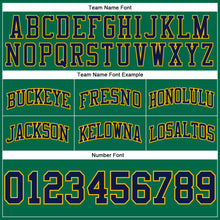 Загрузить изображение в средство просмотра галереи, Custom Kelly Green Navy-Gold Authentic Throwback Basketball Shorts