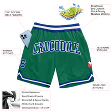 Загрузить изображение в средство просмотра галереи, Custom Kelly Green Royal-White Authentic Throwback Basketball Shorts