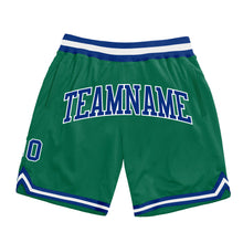Загрузить изображение в средство просмотра галереи, Custom Kelly Green Royal-White Authentic Throwback Basketball Shorts