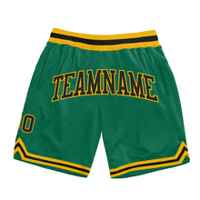 Загрузить изображение в средство просмотра галереи, Custom Kelly Green Black-Gold Authentic Throwback Basketball Shorts