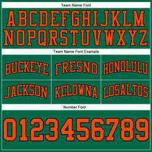 Load image into Gallery viewer, Custom Kelly Green Orange-Black Authentic Throwback Basketball Shorts