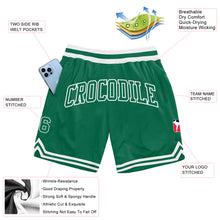 Laden Sie das Bild in den Galerie-Viewer, Custom Kelly Green Kelly Green-White Authentic Throwback Basketball Shorts