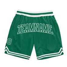 Laden Sie das Bild in den Galerie-Viewer, Custom Kelly Green Kelly Green-White Authentic Throwback Basketball Shorts