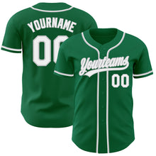 Load image into Gallery viewer, Custom Kelly Green White-Gray Authentic Baseball Jersey