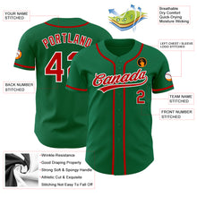 Загрузить изображение в средство просмотра галереи, Custom Kelly Green Red-White Authentic Baseball Jersey