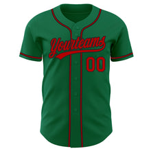 Загрузить изображение в средство просмотра галереи, Custom Kelly Green Red-Black Authentic Baseball Jersey
