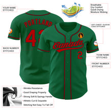 Загрузить изображение в средство просмотра галереи, Custom Kelly Green Red-Black Authentic Baseball Jersey