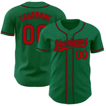 Загрузить изображение в средство просмотра галереи, Custom Kelly Green Red-Black Authentic Baseball Jersey
