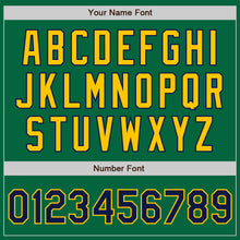 Load image into Gallery viewer, Custom Kelly Green Navy-Gold Authentic Baseball Jersey