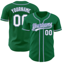 Load image into Gallery viewer, Custom Kelly Green White Royal-Gray Authentic Baseball Jersey
