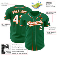Load image into Gallery viewer, Custom Kelly Green White-Orange Authentic Baseball Jersey
