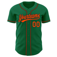 Load image into Gallery viewer, Custom Kelly Green Orange-Black Authentic Baseball Jersey