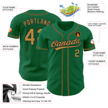 Load image into Gallery viewer, Custom Kelly Green Old Gold-Black Authentic Baseball Jersey