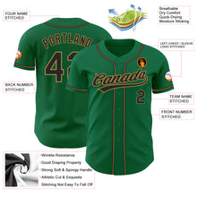 Load image into Gallery viewer, Custom Kelly Green Black-Old Gold Authentic Baseball Jersey