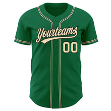 Load image into Gallery viewer, Custom Kelly Green City Cream-Black Authentic Baseball Jersey