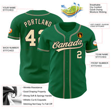 Load image into Gallery viewer, Custom Kelly Green City Cream-Black Authentic Baseball Jersey