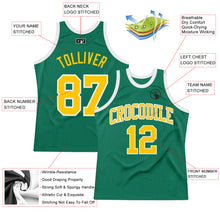 Load image into Gallery viewer, Custom Kelly Green Gold-White Authentic Throwback Basketball Jersey