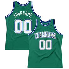 Load image into Gallery viewer, Custom Kelly Green White-Royal Authentic Throwback Basketball Jersey