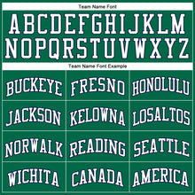 Load image into Gallery viewer, Custom Kelly Green White-Navy Authentic Throwback Basketball Jersey