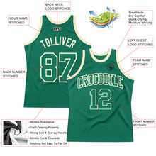 Laden Sie das Bild in den Galerie-Viewer, Custom Kelly Green Kelly Green-Cream Authentic Throwback Basketball Jersey