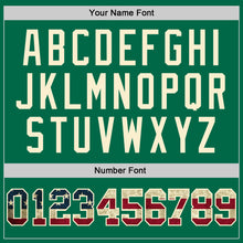 Laden Sie das Bild in den Galerie-Viewer, Custom Kelly Green Vintage USA Flag-Cream Authentic Throwback Basketball Jersey