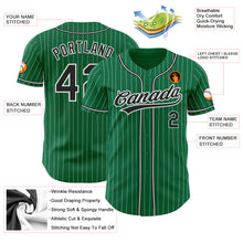 Load image into Gallery viewer, Custom Kelly Green White Pinstripe Black Authentic Baseball Jersey