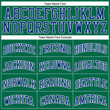 Load image into Gallery viewer, Custom Kelly Green White Pinstripe Royal Authentic Basketball Jersey