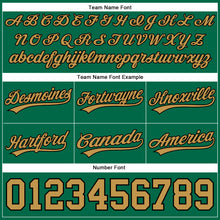 Load image into Gallery viewer, Custom Kelly Green Old Gold-Black Authentic Throwback Basketball Shorts