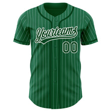 Загрузить изображение в средство просмотра галереи, Custom Kelly Green White Pinstripe Green Authentic Baseball Jersey