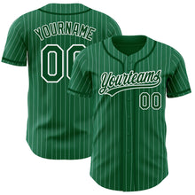 Загрузить изображение в средство просмотра галереи, Custom Kelly Green White Pinstripe Green Authentic Baseball Jersey