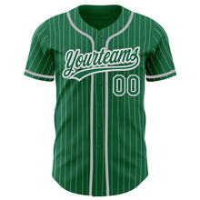 Загрузить изображение в средство просмотра галереи, Custom Kelly Green White Pinstripe Gray Authentic Baseball Jersey