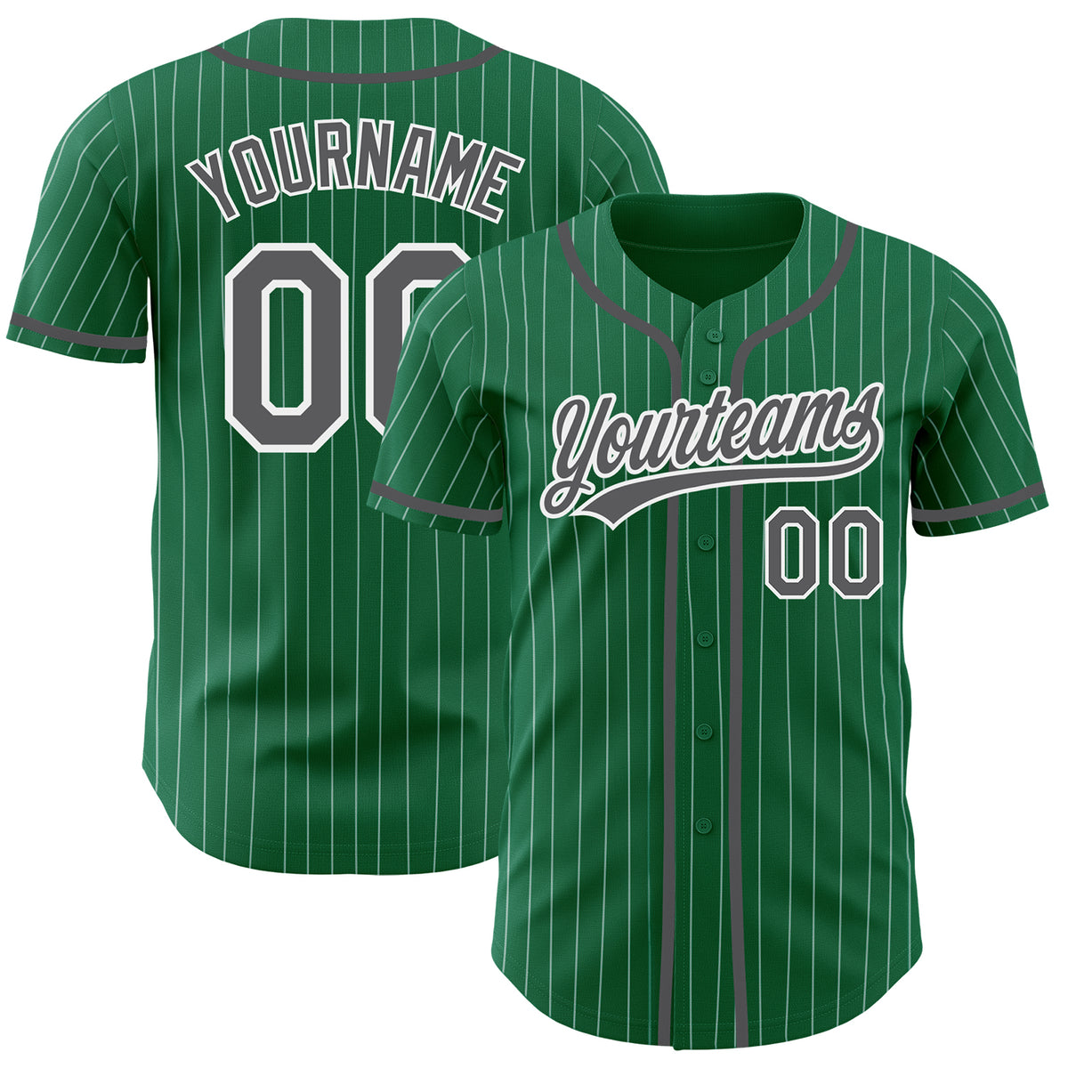 Custom Kelly Green Navy Pinstripe Personalized Raglan Sleeves Authentic Baseball Jersey