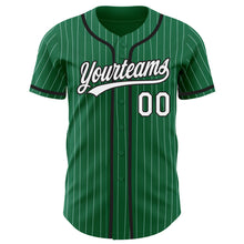 Загрузить изображение в средство просмотра галереи, Custom Kelly Green White Pinstripe Black Authentic Baseball Jersey