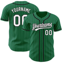 Загрузить изображение в средство просмотра галереи, Custom Kelly Green White Pinstripe Black Authentic Baseball Jersey