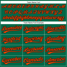 Загрузить изображение в средство просмотра галереи, Custom Kelly Green Black Pinstripe Orange Authentic Baseball Jersey